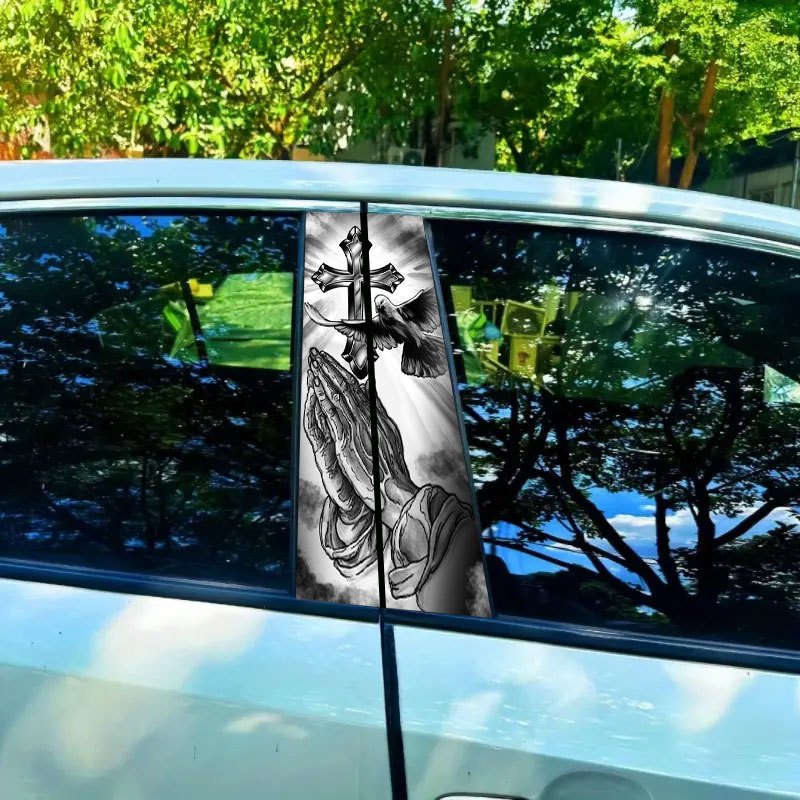 🌲Early Christmas Sale 49% OFF🌲Cross Universal Car B-Pillar Waterproof Sticker – Universal Fit for All Models