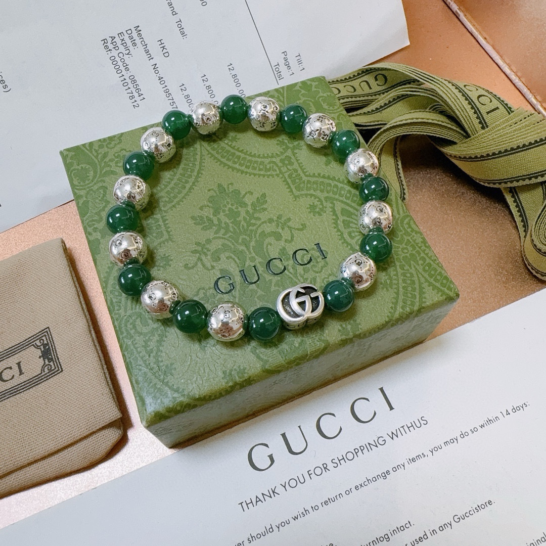 Gucci Green Agate Bracelet