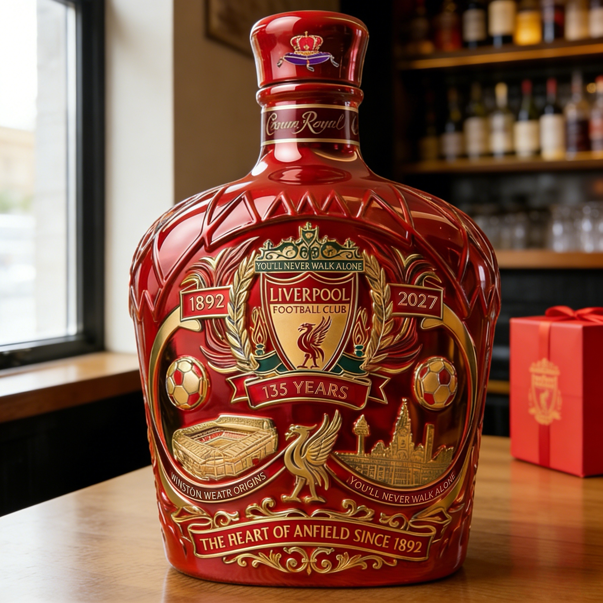 Liverpool FC 135 Years Anniversary Whiskey Bottle