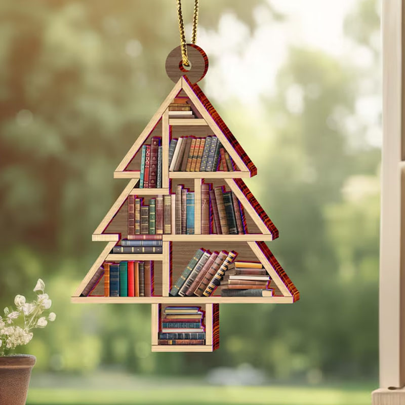 Book Lover Christmas Ornament