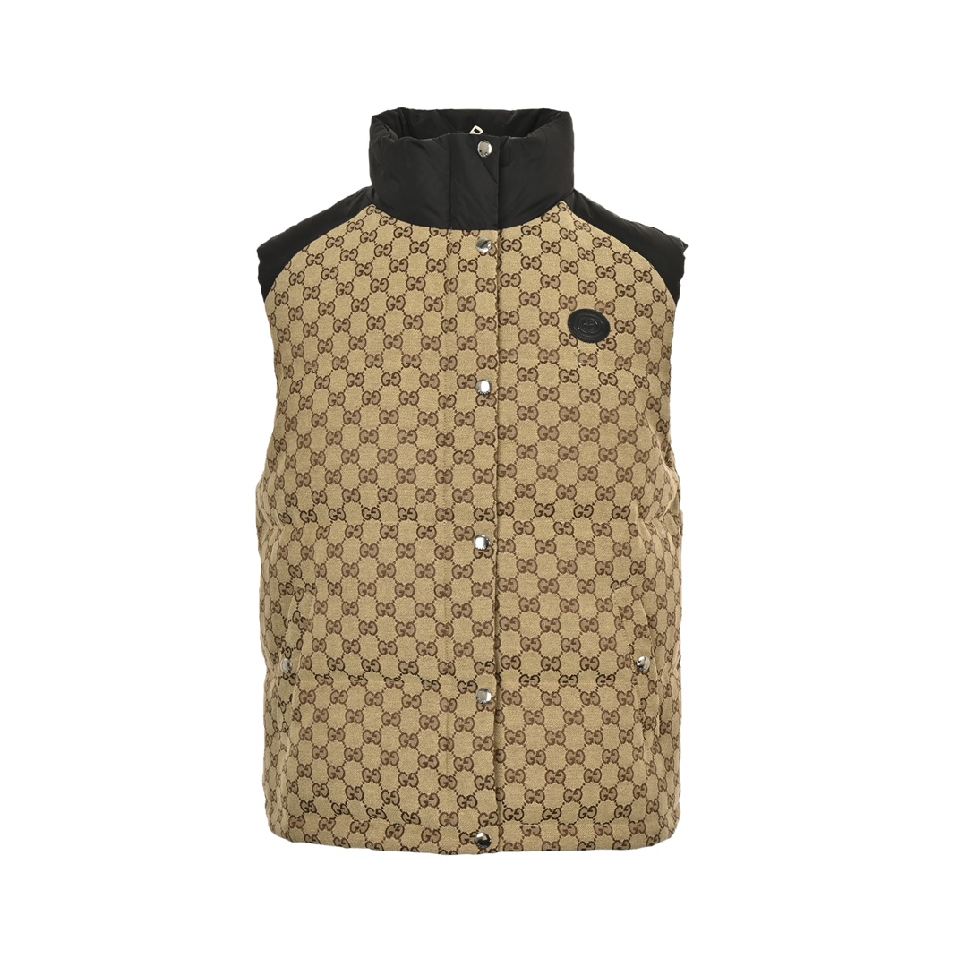 Gucci 24Fw all-over jacquard monogram patchwork down vest