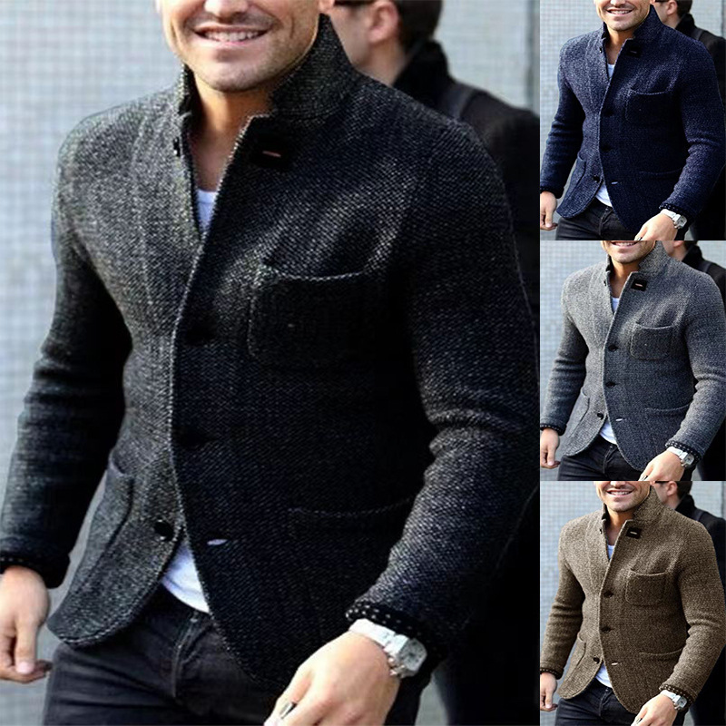 (🎁2024 New Year Hot Sale🎁)MEN'S RETRO GREY KNITTED JACKET