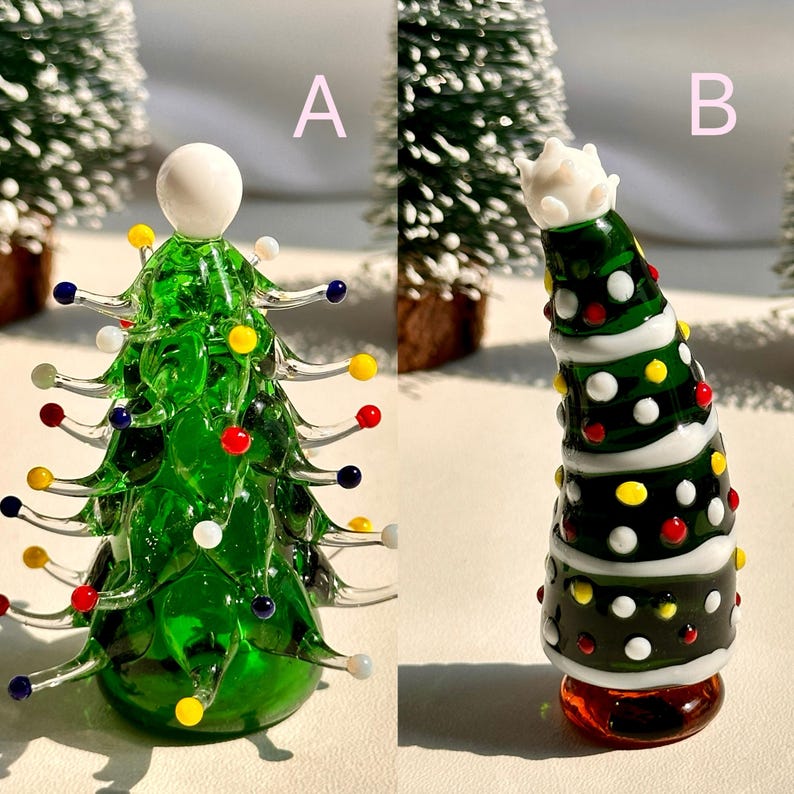 🎄Early Christmas Sale 49% OFF🎄Handmade Lampwork Glass Mini Christmas Trees