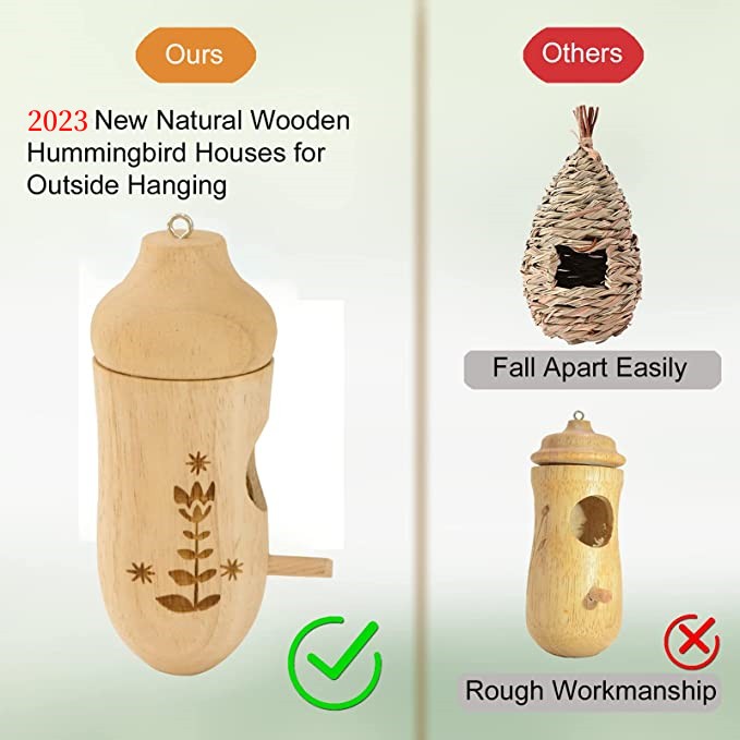 🔥Last Day Promotion-[SAVE 50% OFF]--Handmade Wooden Hummingbird House-Gift for Nature Lovers