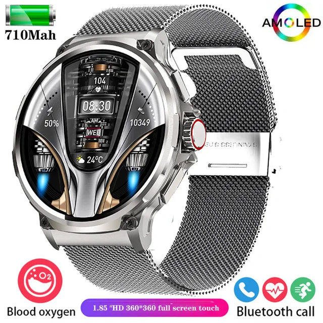 For Huawei Xiaomi GPS Track Smart Watch Men 1.85-Inch Ultra HD AMOLED Screen 710 Mah Battery Bluetooth Call SmartWatches 2024New