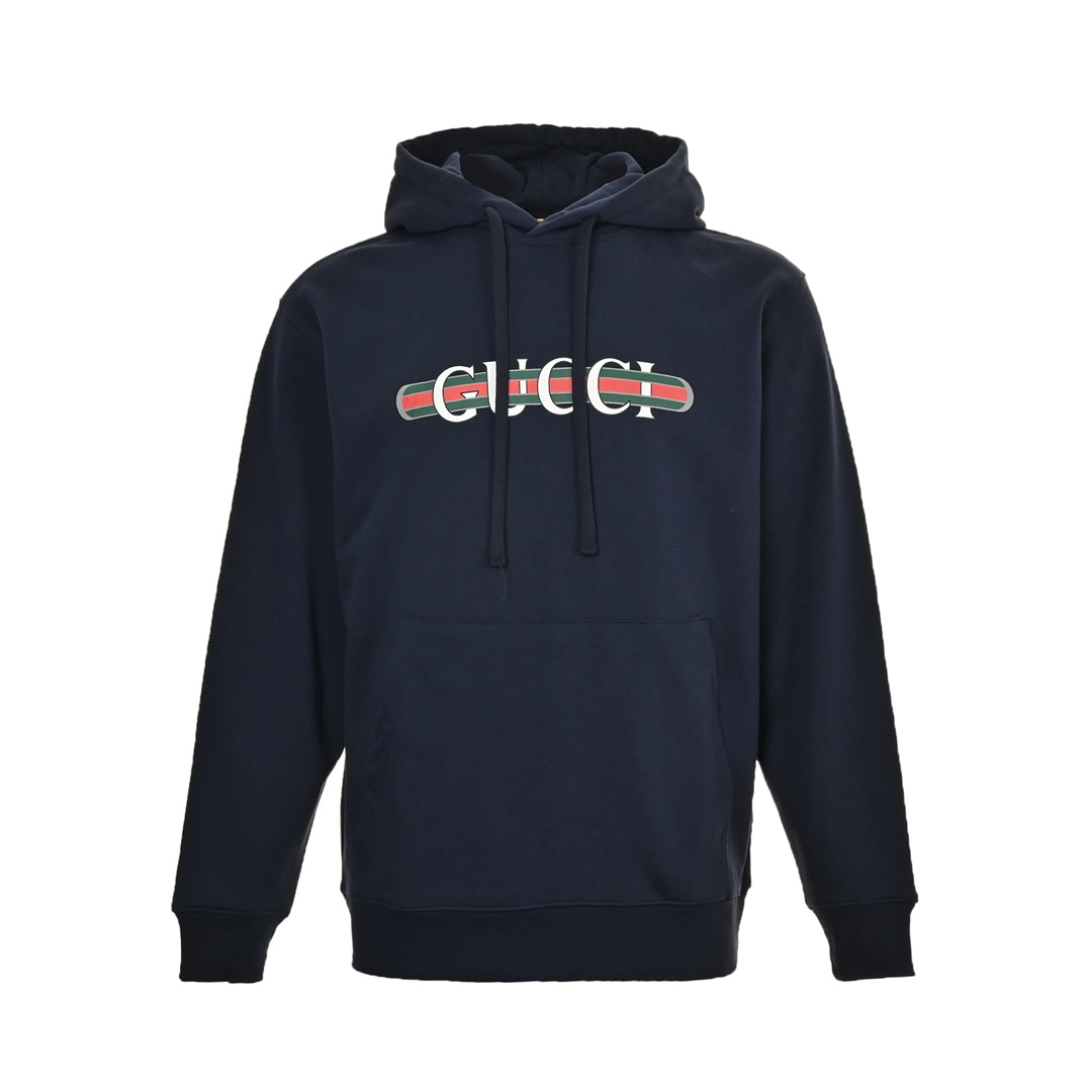 Gucci 24Fw belted lettering print hooded sweatshirt