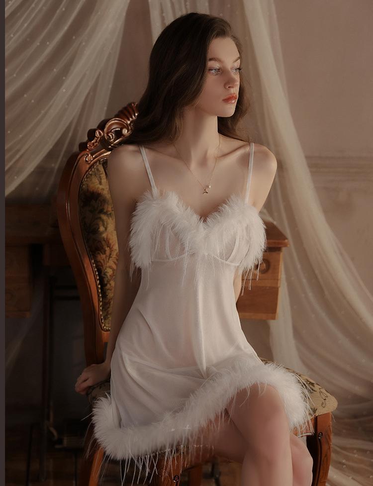 Plush See-through Lingerie Dress