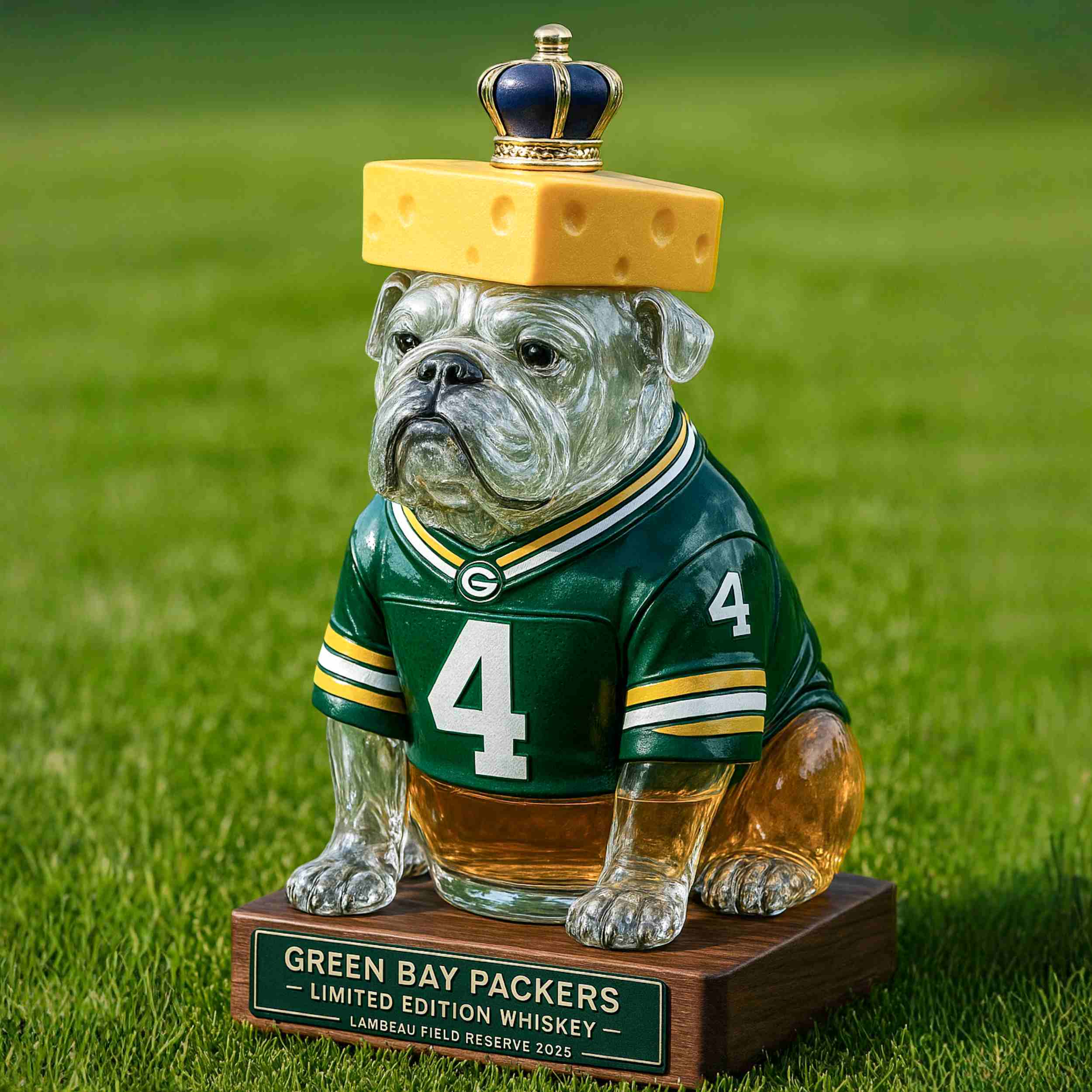 Green Bay Packers Bulldog Whiskey Bottle