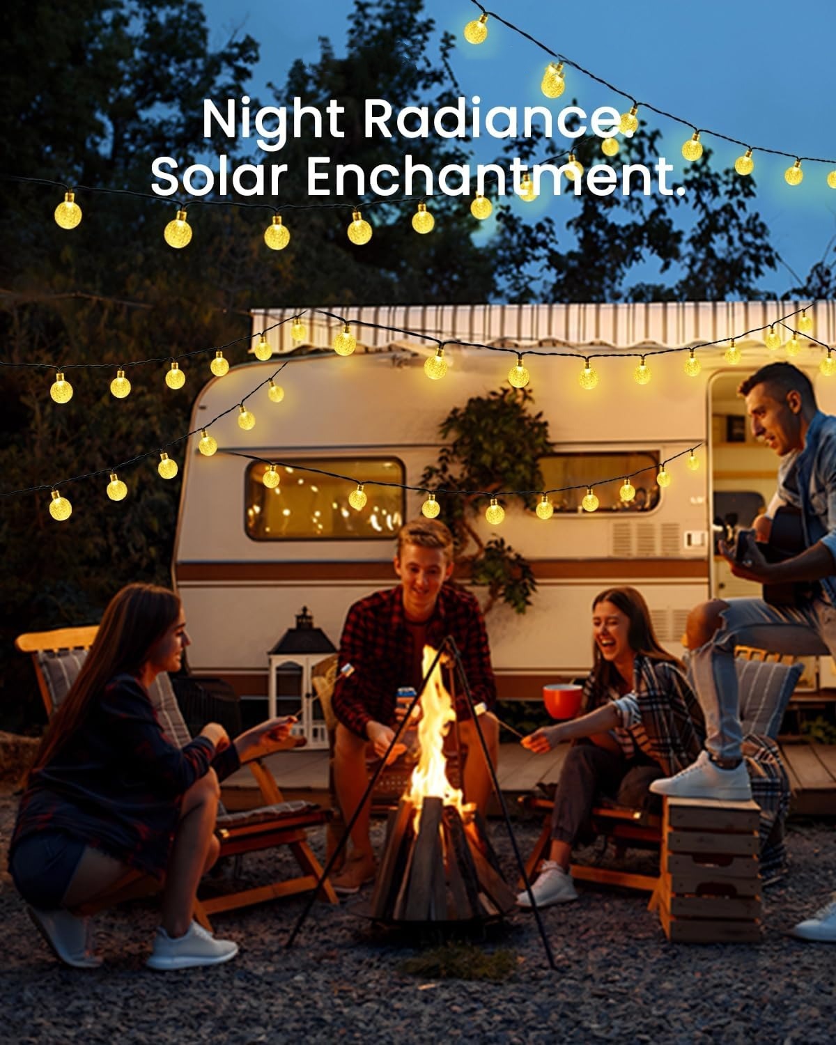 Crystal Globe Solar String Lights Outdoor