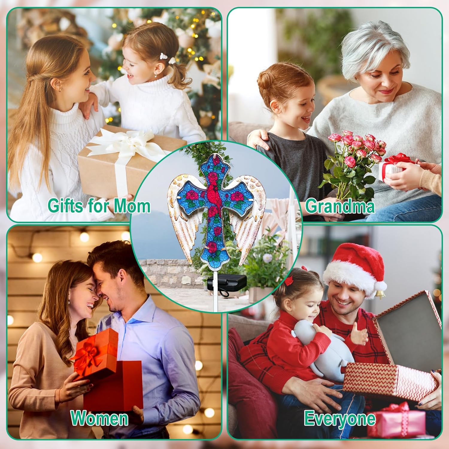 🎄CHRISTMAS ON SALE🔥Solar Glass Cross Garden Stake Light,Cemetery Decorations,Sympathy Memorial Gifts