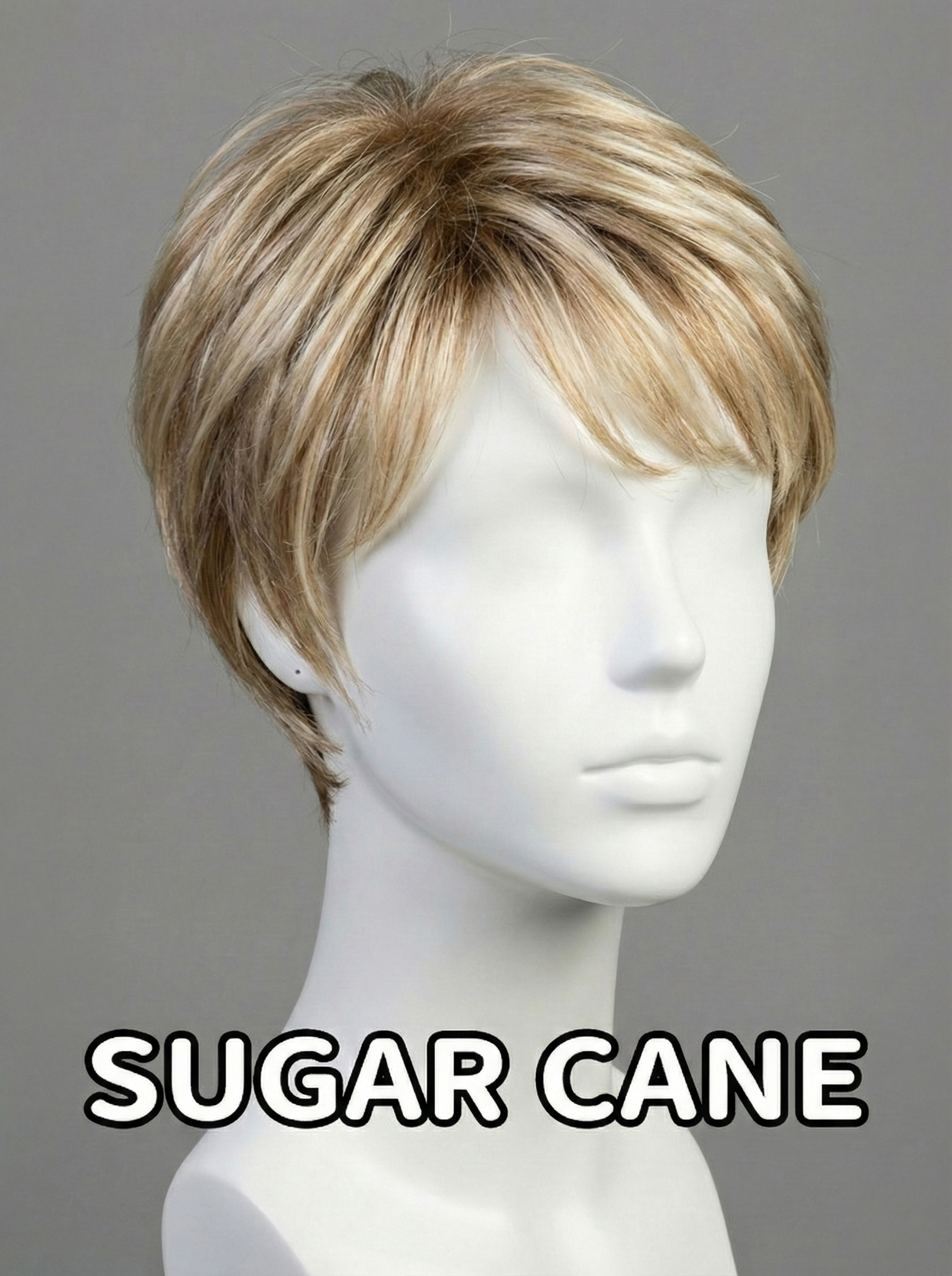 Textured Pixie Wig with Brown Highlights