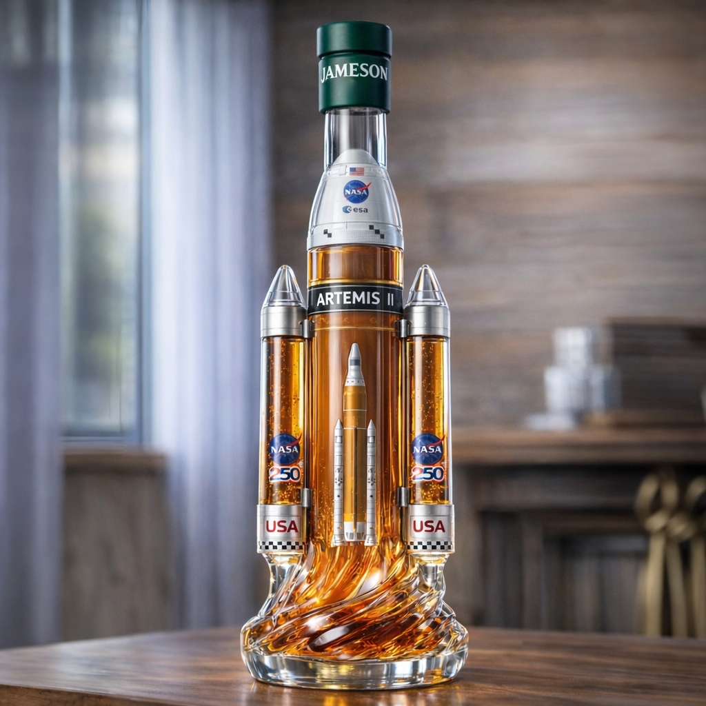 NASA Artemis II Launch Vehicle Whiskey Bottle