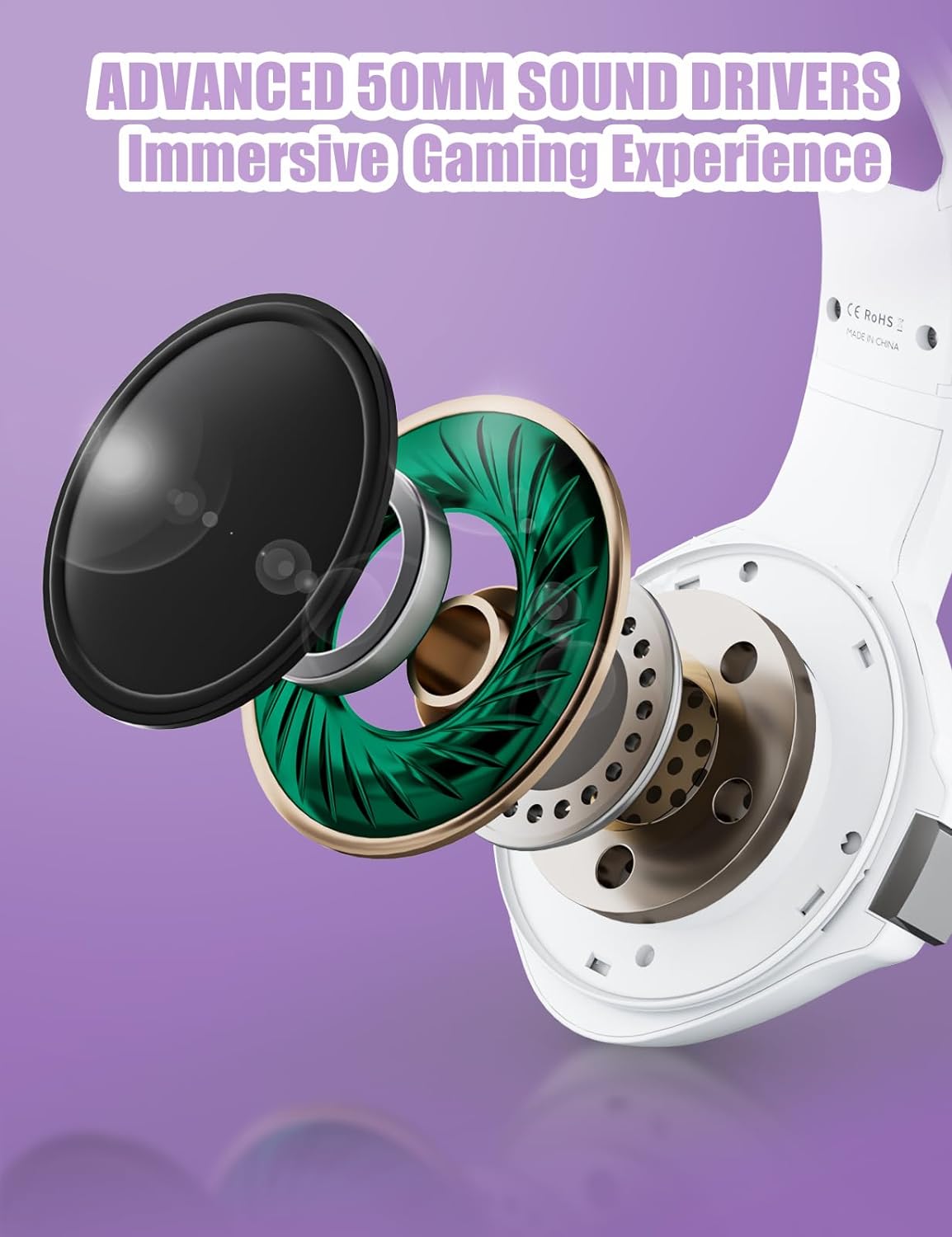 ZIUMIER Z66 Gaming Headset, Wired, Over-Ear, Noise Cancelling Mic, RGB Light, Stereo Surround Sound, Compatible with PS4, PS5, Xbox One, Laptop (Green)