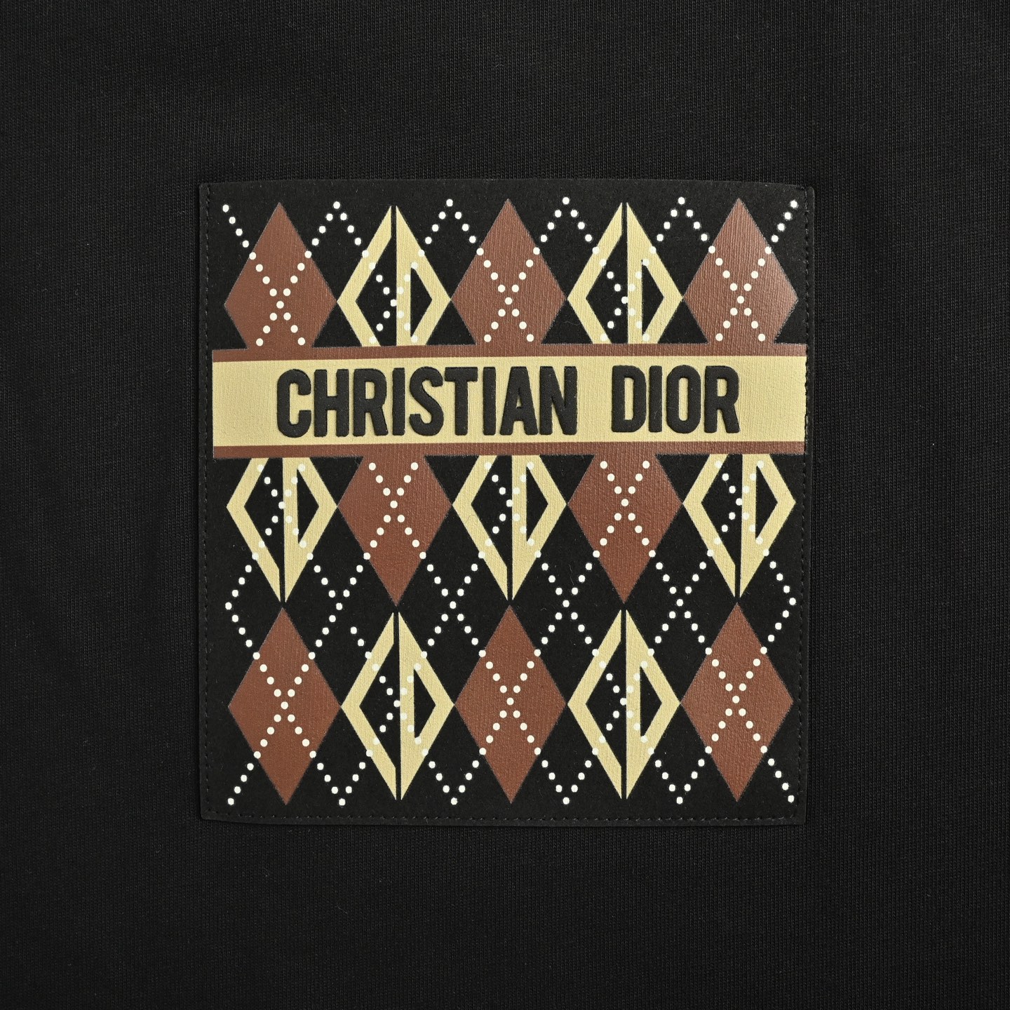 Dior 25ss diamond leather label pocket short sleeve