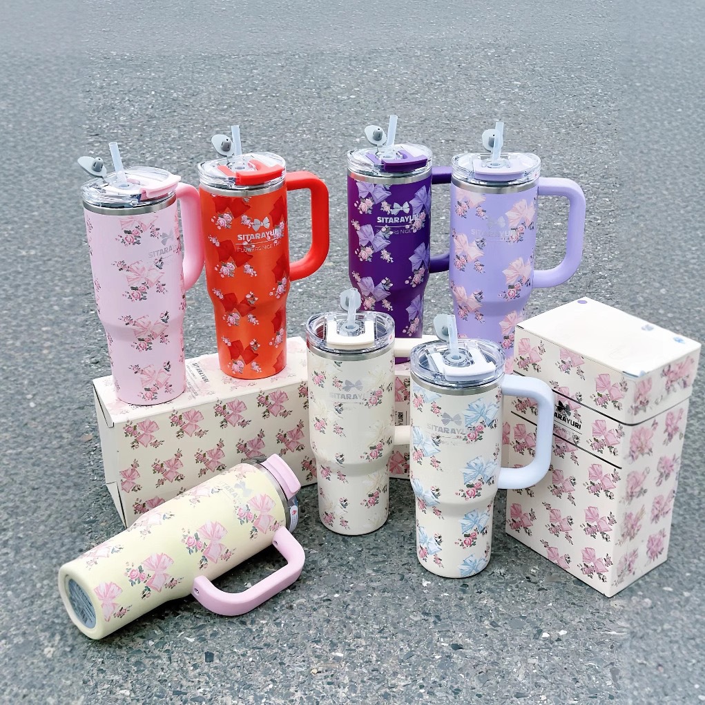 Giant Handle Straw Cup 304 Stainless Steel Large Capacity Car Insulated Cup Ice King Cup