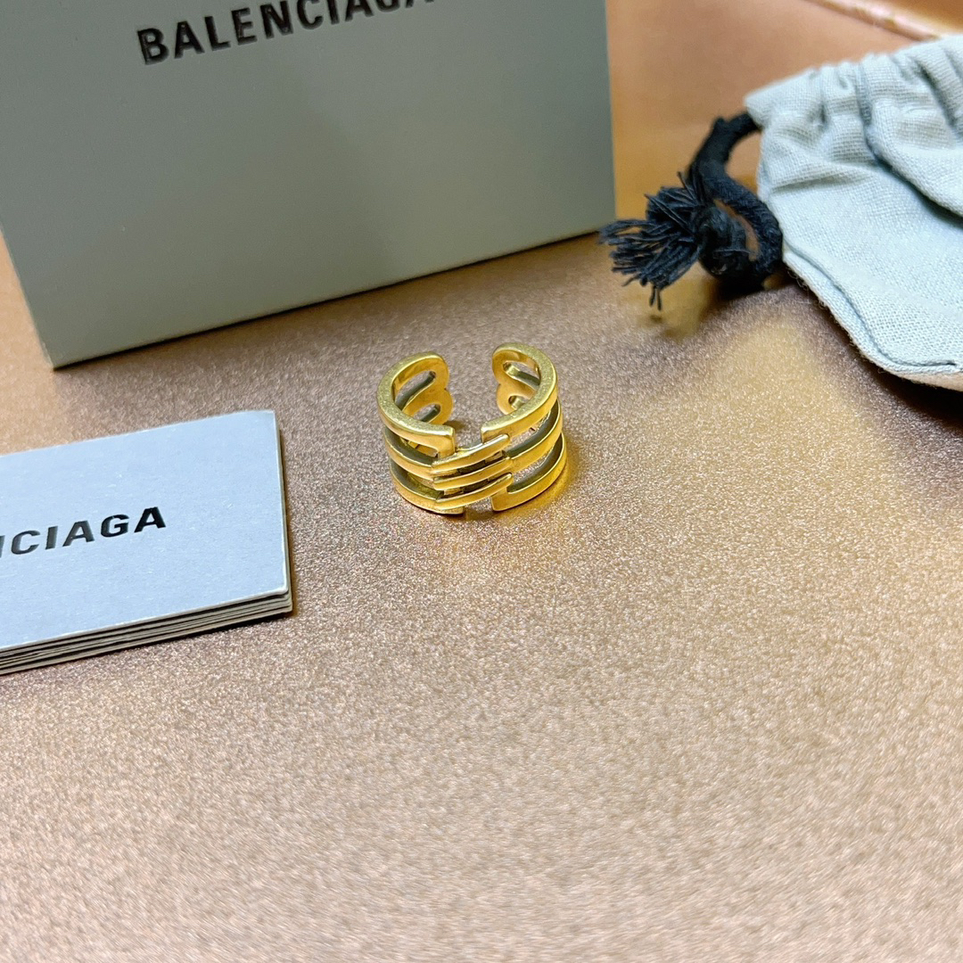 Balenciaga Hollow Gold Ring