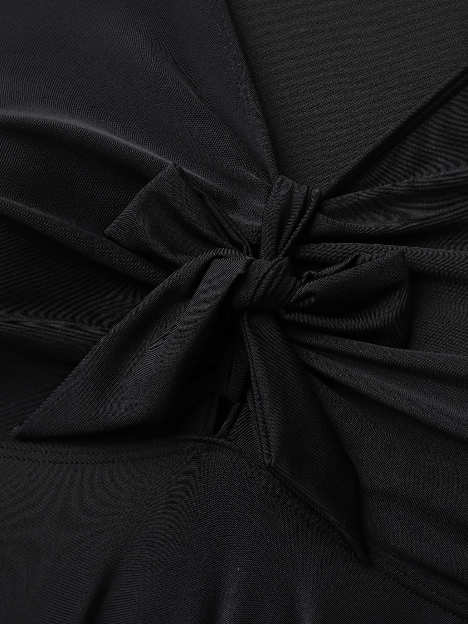 Knotted Lace Sheer Sleeve Swim Top