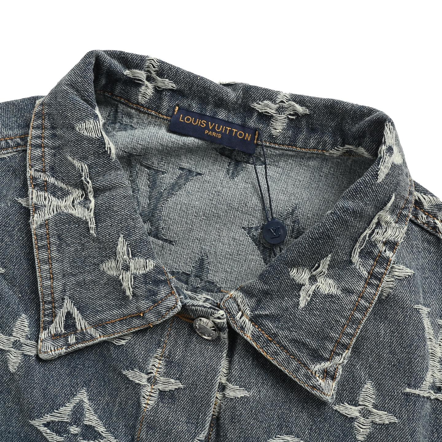 Louis Vuitton 25ss all-over embroidered jacquard denim jacket