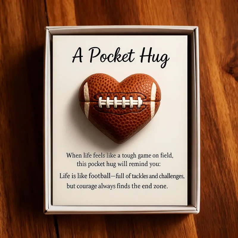 Handmade American Football Pocket Hug with Gift Card