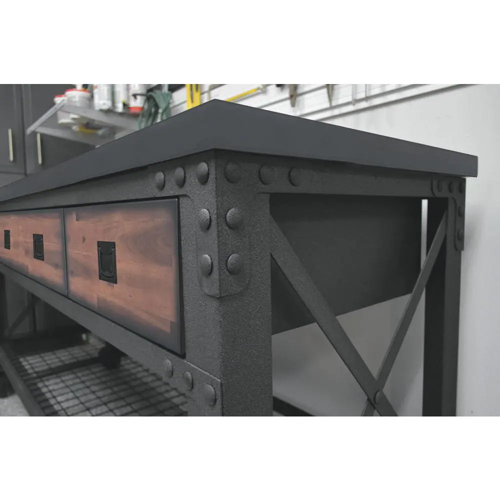 3-Drawers Rolling Industrial Mobile Workbench Cabinet and Wood Top
