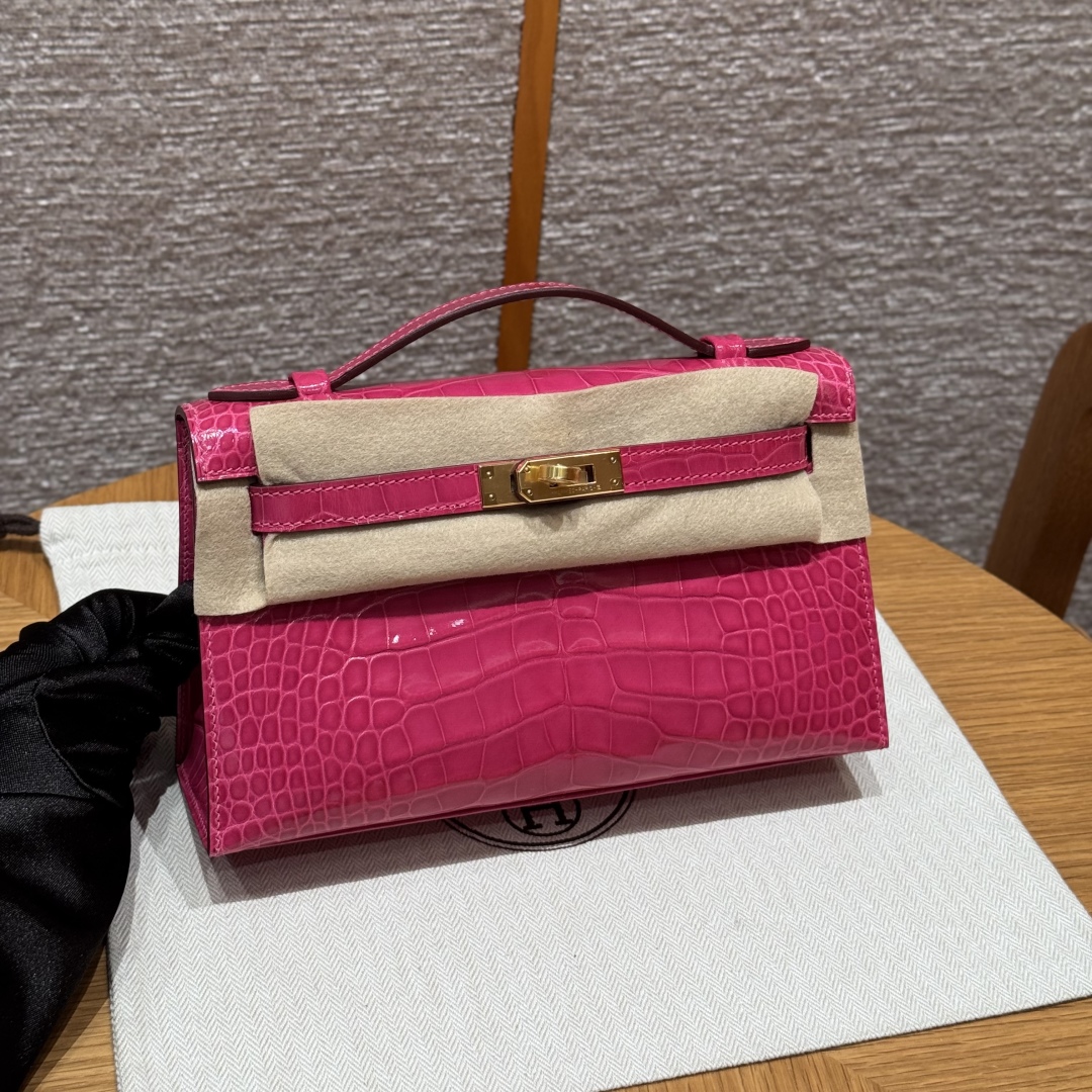 Hermès Kelly Pochette 5JFuchia (Handmade to order)