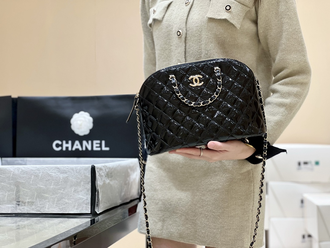 Chanel 23S Spring/Summer Collection Patent Leather Shell Bag AP3969