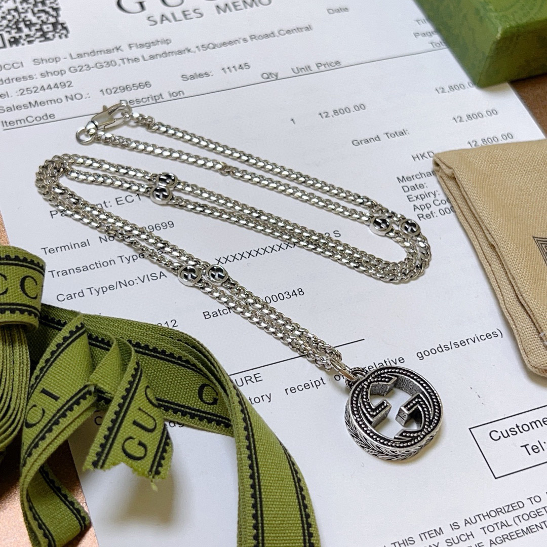 Gucci Anger Forest series new double G vintage necklace
