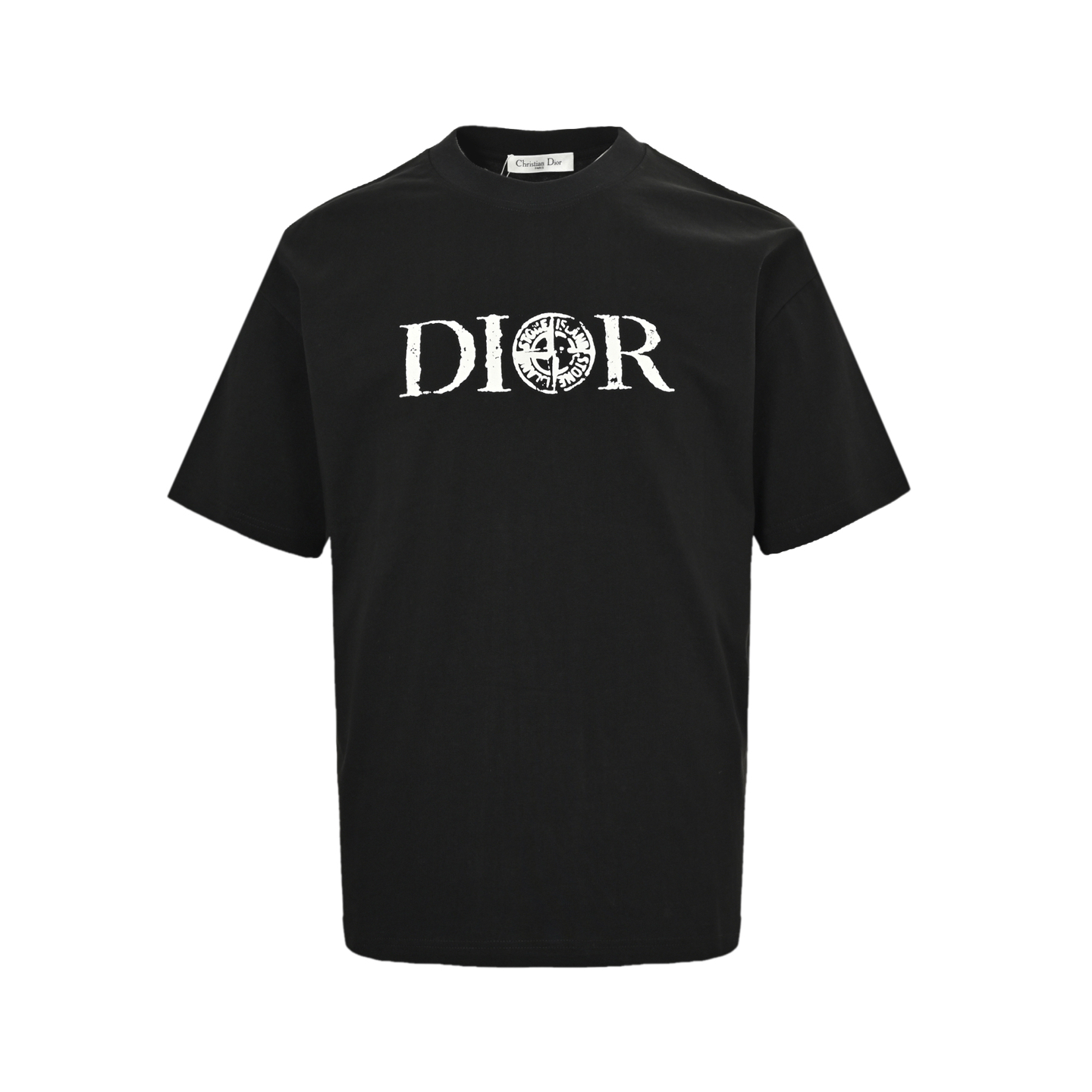Dior 25ss Stone Island joint mottled letter logo printed short sleeves