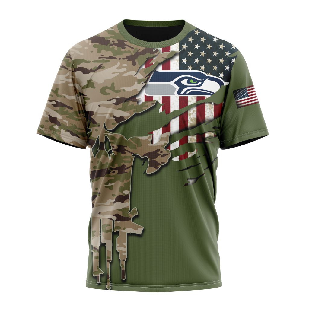 SEATTLE SEAHAWKS 3D HOODIE VETERANS DAY