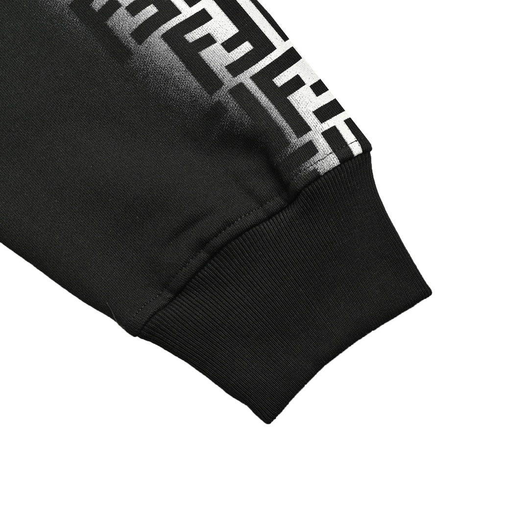 Fendi 24Fw hooded sweatshirt with embroidered letters on the chest and double F webbing on the side