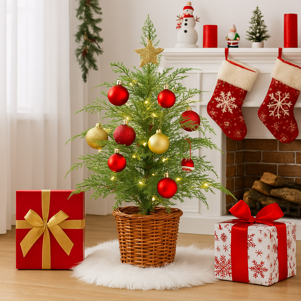 🎄Early Christmas Sale🔥Pre-Lit Green Cypress Artificial Christmas Tree