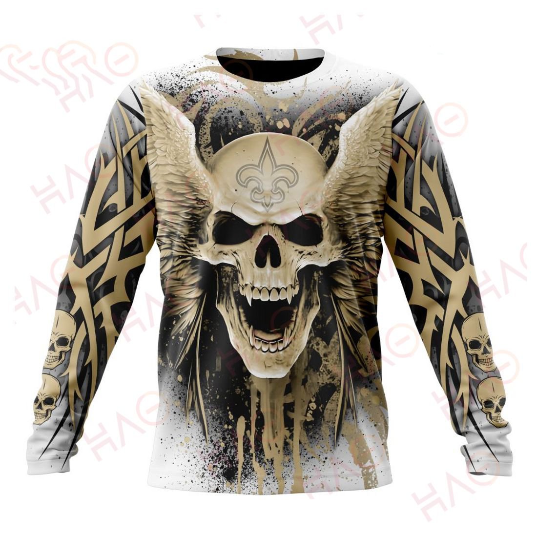 NEW ORLEANS SAINTS 3D HOODIE SKULL ART