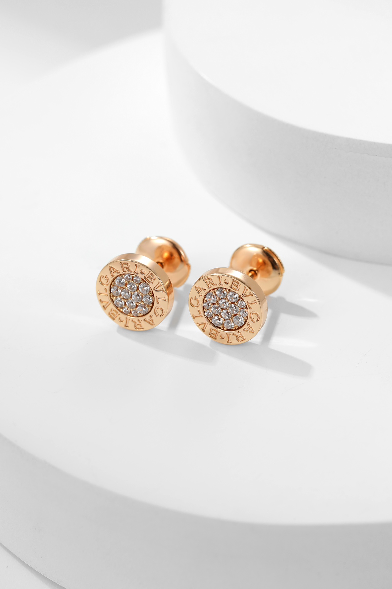 Bulgari Full Diamond Disc Earrings