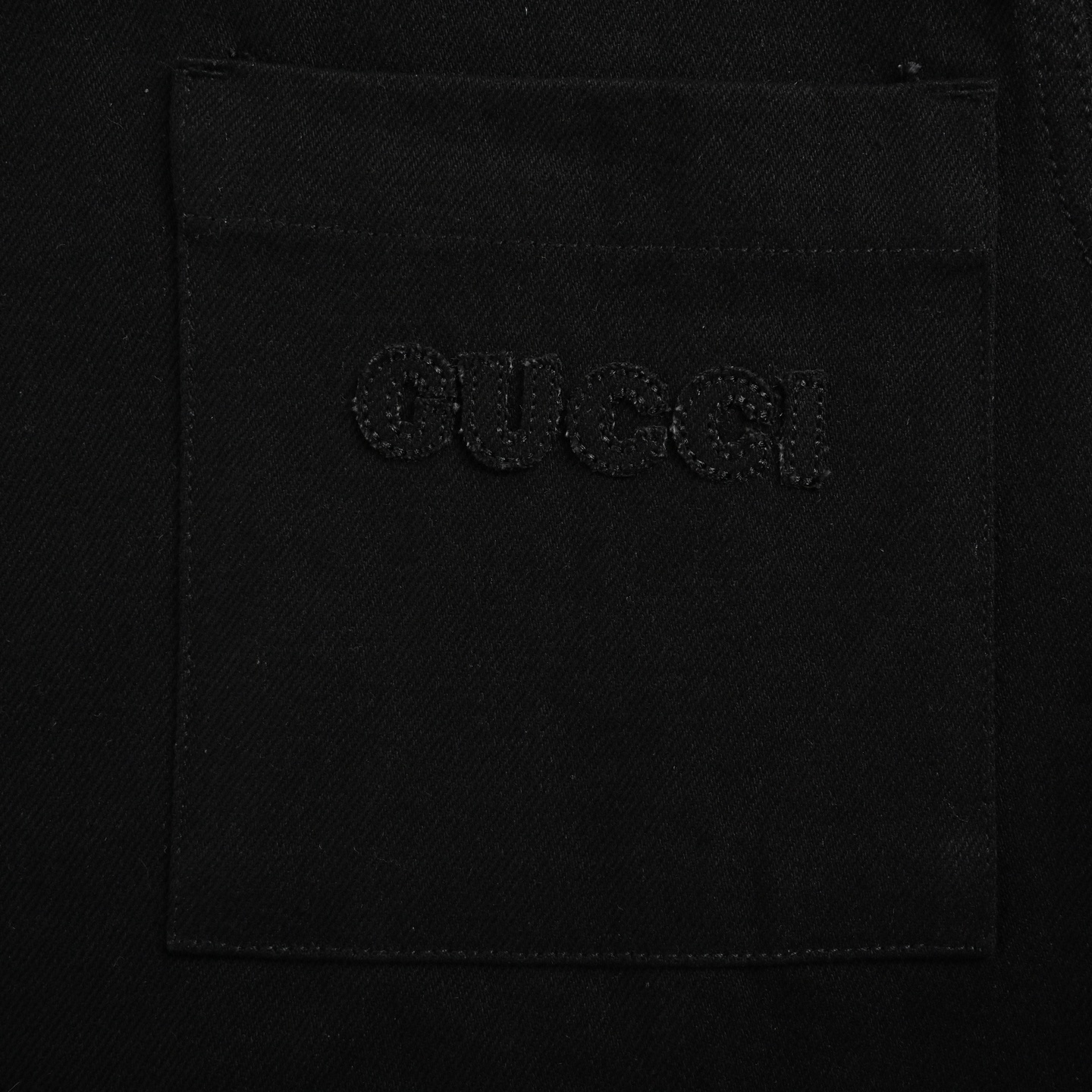 Gucci 24Fw denim jacket with rhinestone back zipper