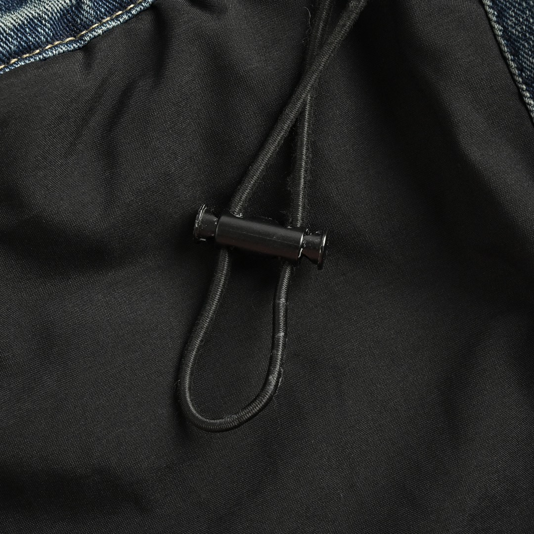Balenciaga 24Fw multi-pocket denim quilted coat