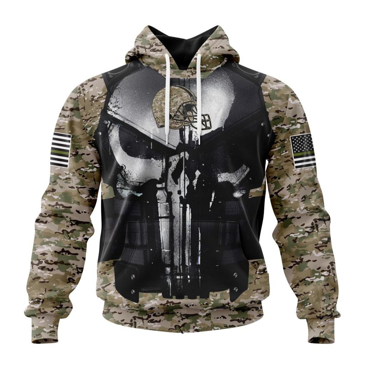 CLEVELAND BROWNS 3D HOODIE SPECIAL VETERAN KITS