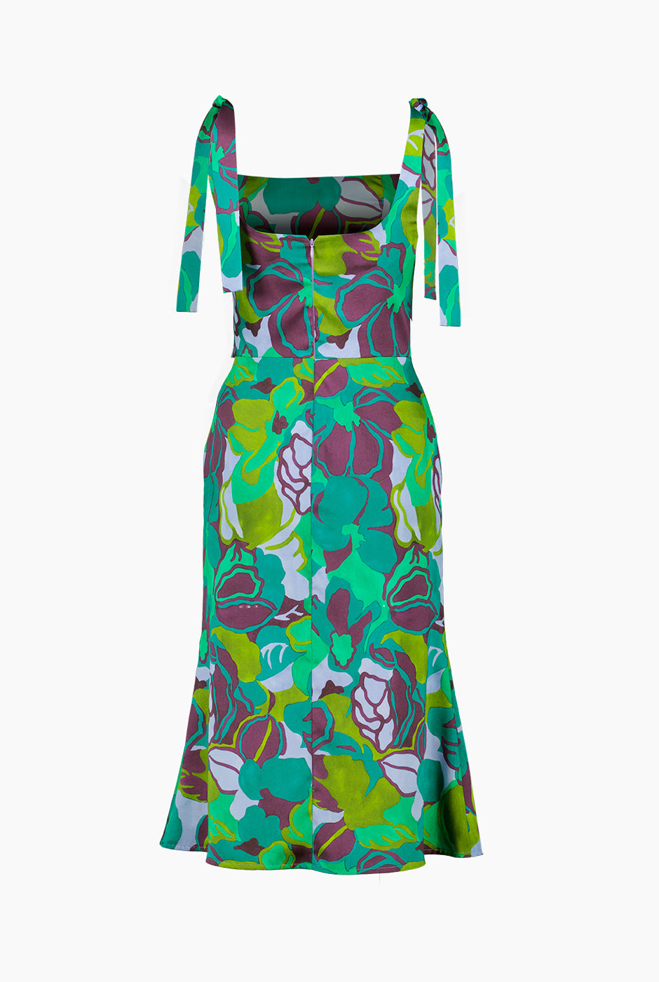 Vestido midi de escote cuadrado