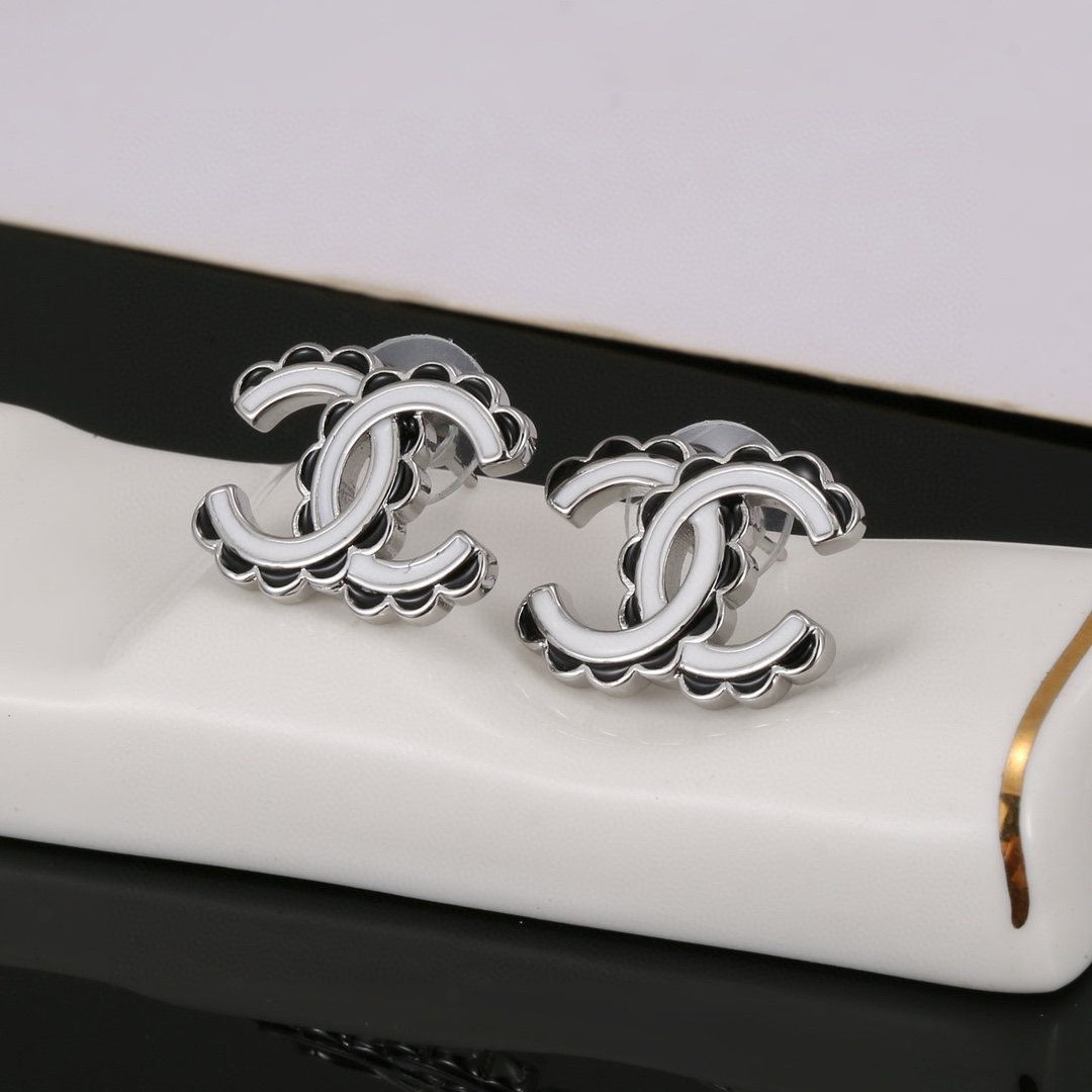 Chanel Water Ripple Double C Earrings