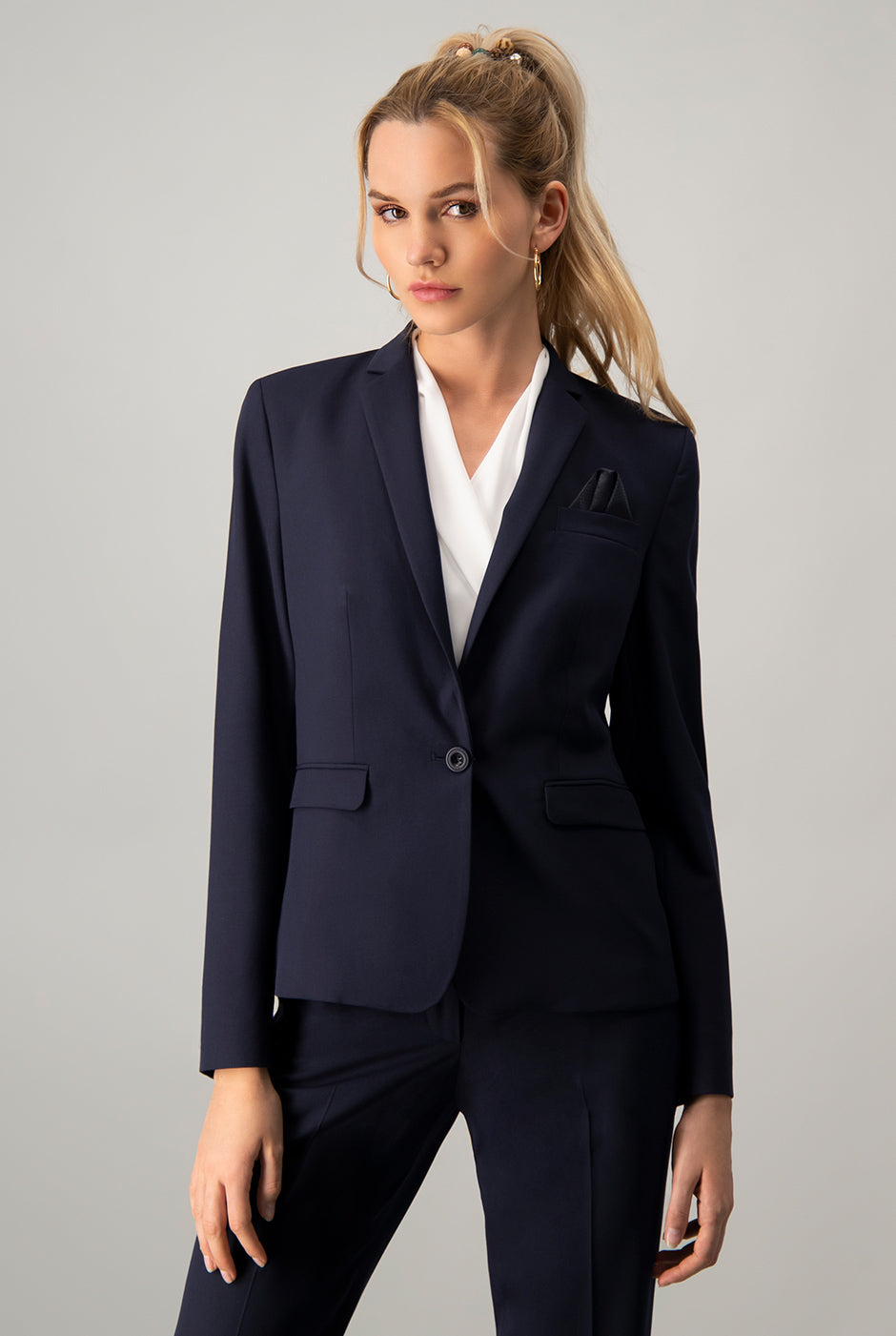 Saco Básico Recto Azul Marino