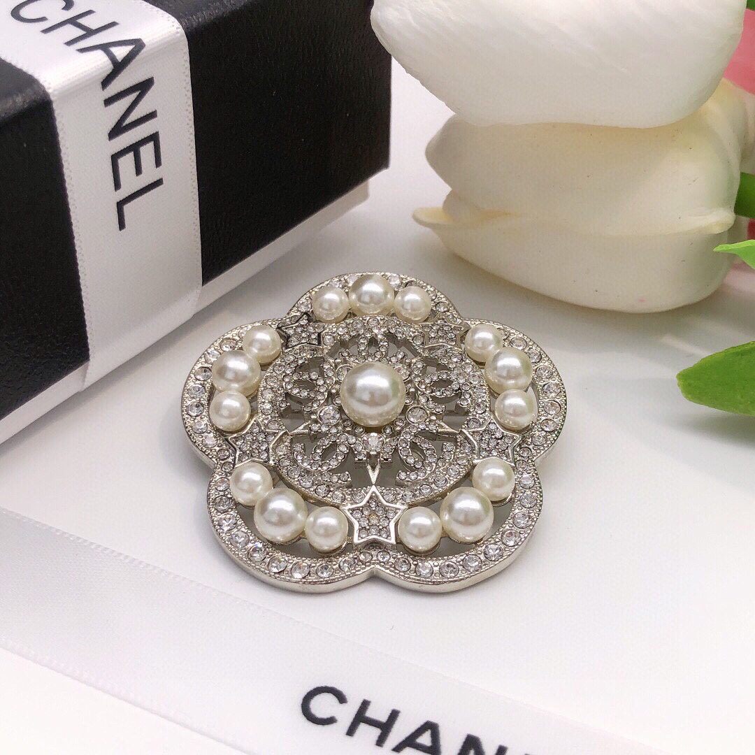 Chanel Camellia Pearl Brooch