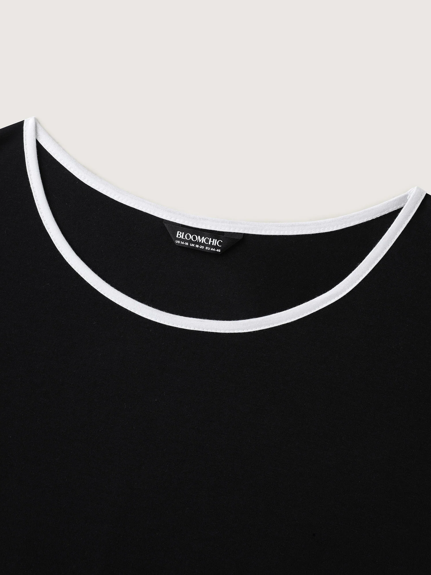 Stretchy Color Block Plain Knit Top