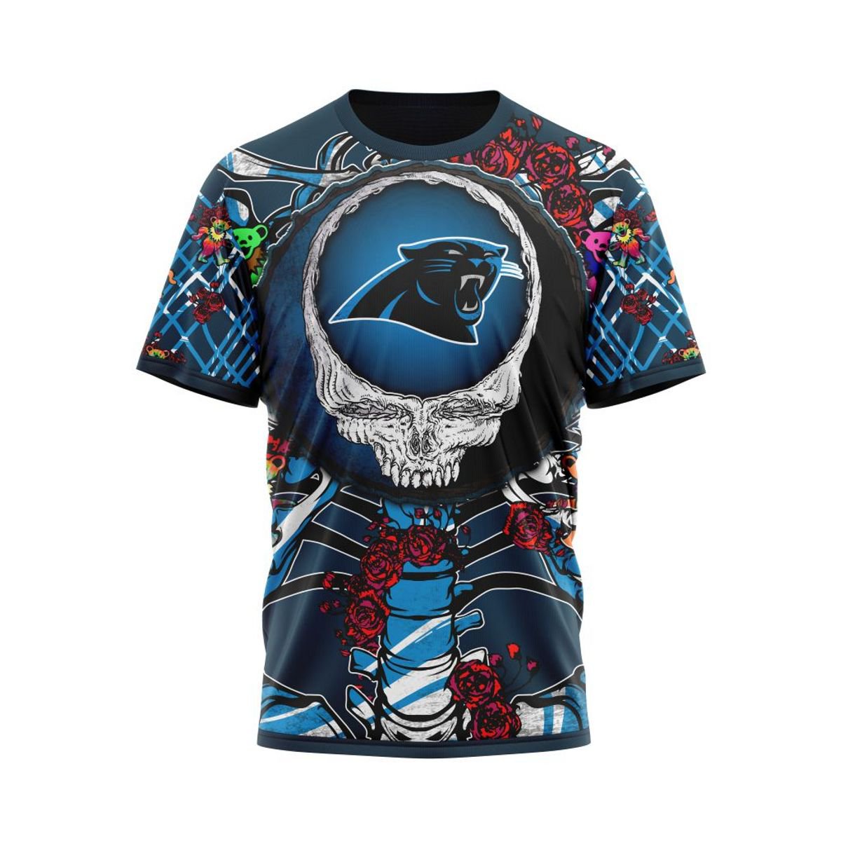 CAROLINA PANTHERS 3D HOODIE MIX GRATEFUL DEAD