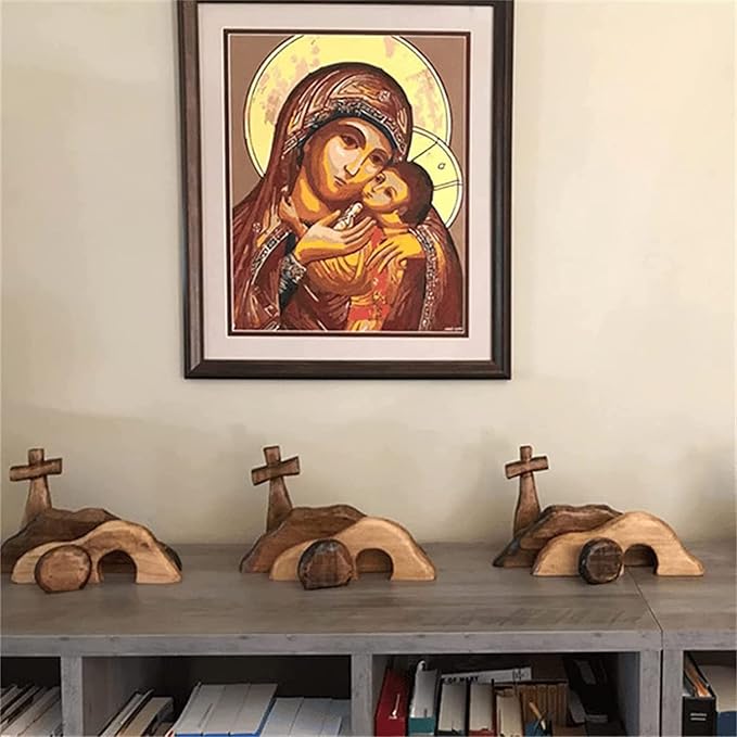 ✝️✝️Cross Easter scene wooden decoration