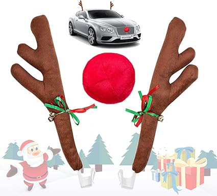 🦌🌲Christmas Cute Car Exterior Reindeer Decoration Set
