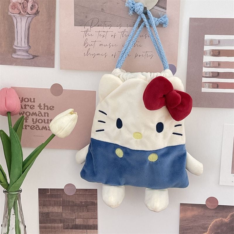 Sanrio Drawstring Plushie Bag Travel Purse Makeup Cosmetic Storage Bags Organizer