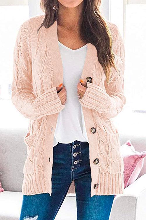 Heididress Button Up Chunky Cardigans with Pockets