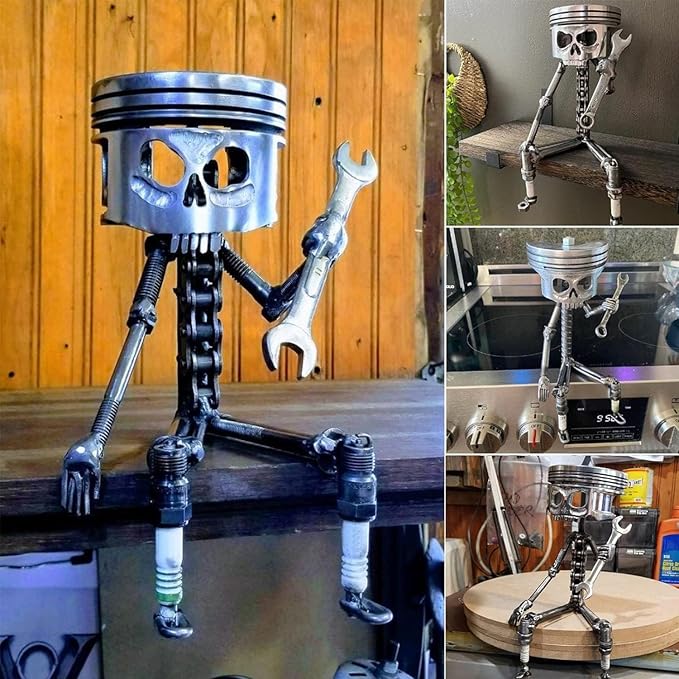 🔥Buy More Save More🔥Gothic Handmade Piston Skull Sculpture Ornaments(recycling/scrap metal)
