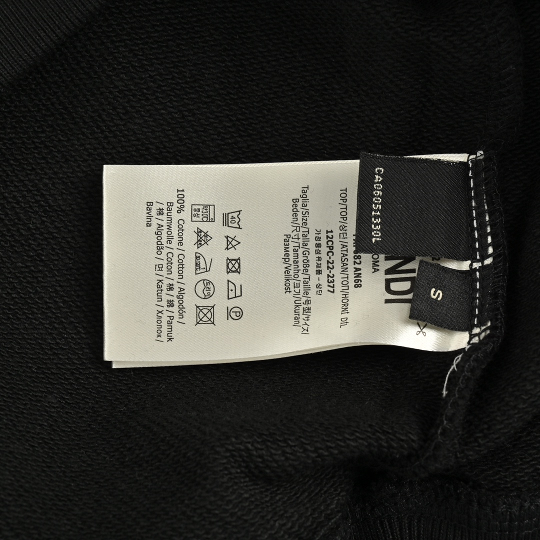 Fendi 24Fw crew neck sweatshirt with zippered chest leather pockets