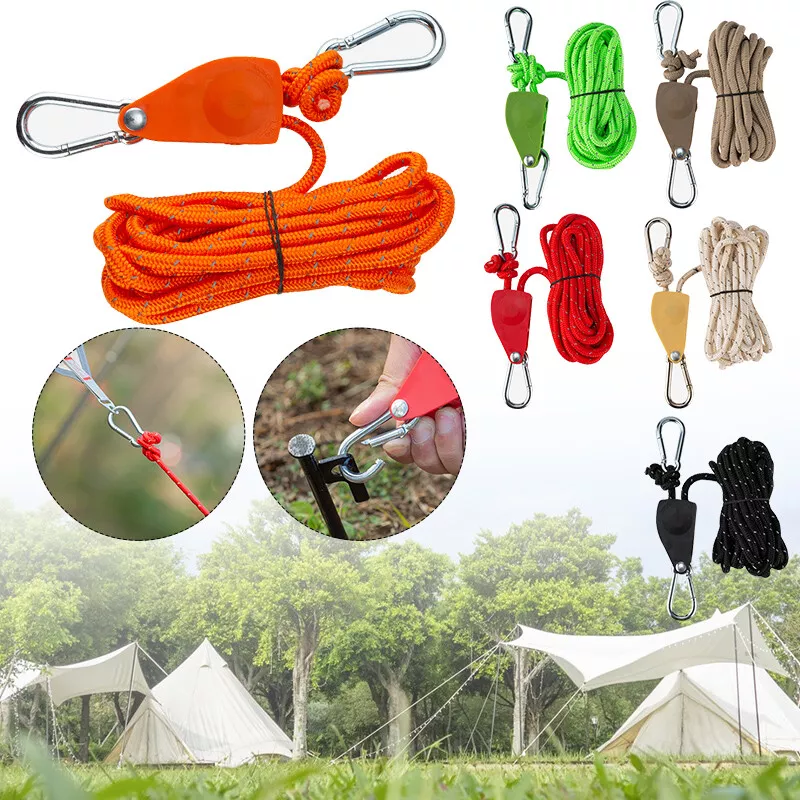 ⛺⛺Ratchet pulley rope hanger tent reflective wind rope