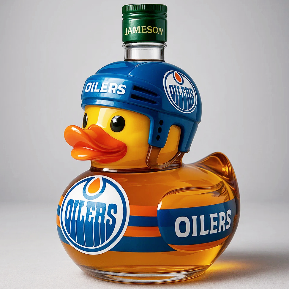 Edmonton Oilers Duck Whiskey Bottle